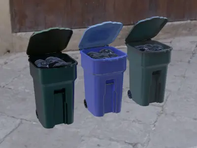 trash dumpster Low-poly 3D model