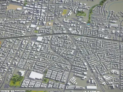 Hayward - 3D City Model Low-poly 3D model