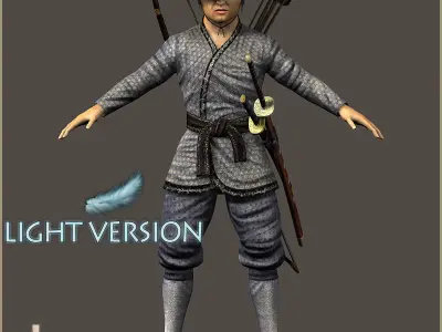 Samurai Hero Light Version Low-poly 3D model