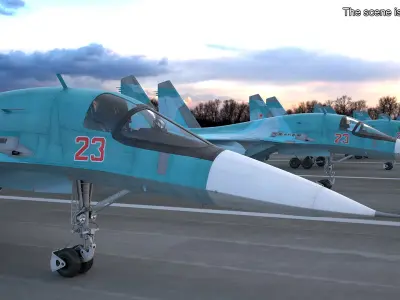  Sukhoi SU-34 Fighter Jet 
