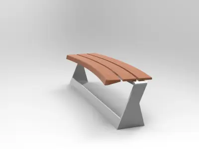 Bench without backrest - Urban Furniture Collection 3D model