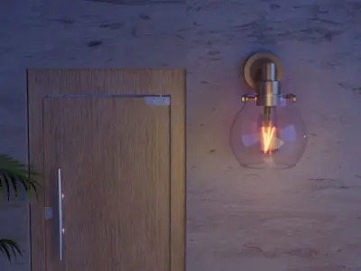 CLEAR GLASS WALL LIGHT 3D model