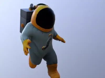 Low poly Astronaut with animations Low-poly 3D model