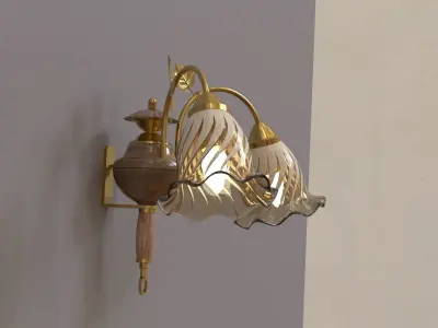 Light set wall lamp with two lights 3D model