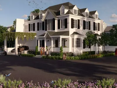 American Classic Facade and Plan House Without Interior 3D model