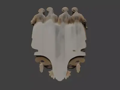 Four Maidens Wooden Relief Low-poly 3D model