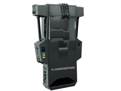 Sci-fi Cryostasis Capsule from HALO Cyberpunk Low-poly 3D model