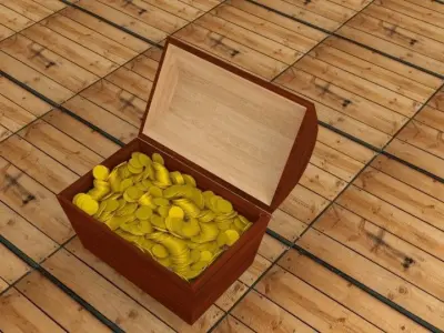Chest box filled with seeds 3D model