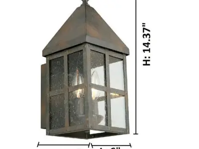 Weathersby Seeded Glass Outdoor Wall Lantern - 2 Colour 3D model