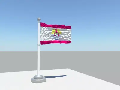 French Polynesia flag 3D model