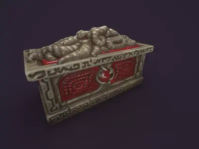 Ancient sarcophagus stone Low-poly 3D model