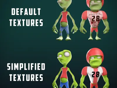 Stylized Zombies II Big Boy and Silly  Low-poly 3D model