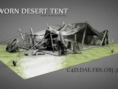Worn Desert Tent 3D model
