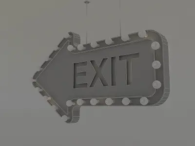 Light Bulb Loft Exit Signage 3D model