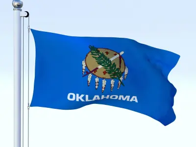 Animated Oklahoma Flag Low-poly 3D model