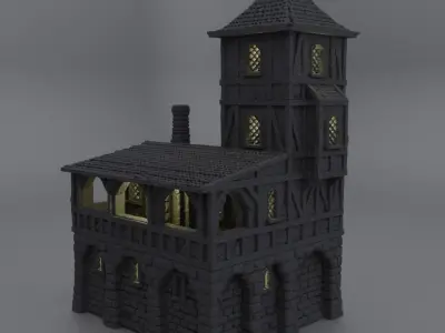 Small Village Prison Tabletop Terrain 28 mm 3D print model