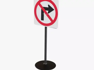 Street Sign 4 Low-poly 3D model