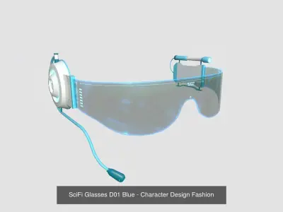 10 SciFi Glasses AJ Collection - Character Design Fashion 3D Model Pack