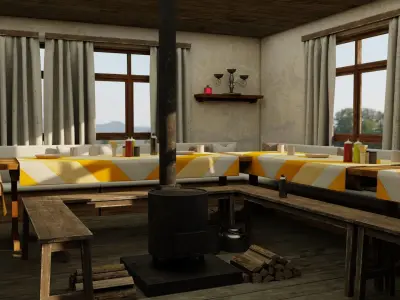 Mountain Lodge Low-poly 3D model