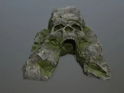 Skull Cave Low-poly 3D model 7