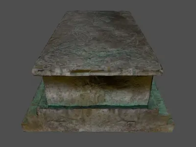 Tomb 2 stone bench Low-poly 3D model