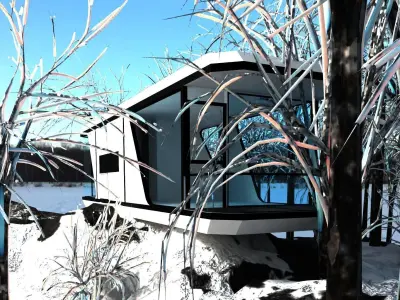 Capsule house 3d model Low-poly 3D model