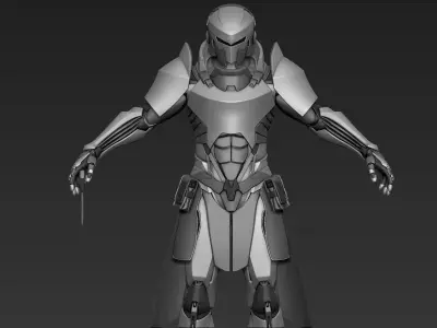 Paladin Knight Sci-Fi Style 3D model