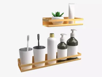 Bathroom Corner Shelves 01 3D model