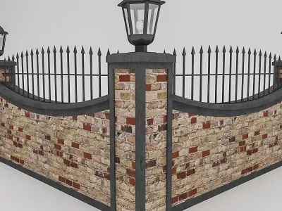 Garden Wall Low-poly 3D model