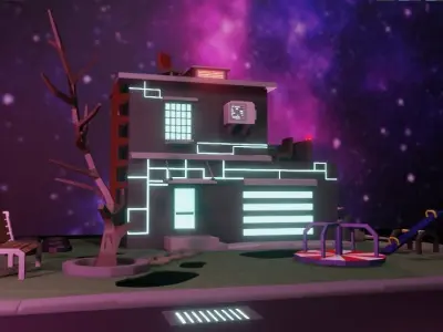 Original house low-poly game ready Low-poly 3D model