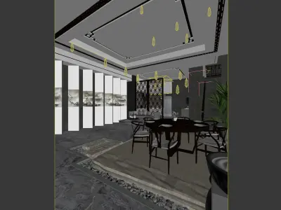 Business Restaurant - Coffee - Banquet  150 3D model