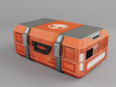 Stylized Sci-fi Chest Low-poly 3D model