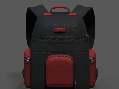 Backpack bag baggage Color 3d low poly Low-poly 3D model 3D model