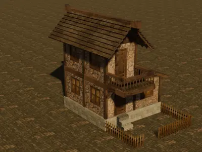 Medieval house nine 11 Low-poly 3D model