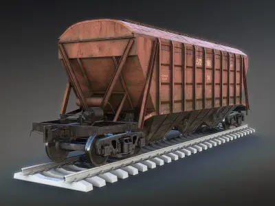 Railroad Cars Set 3D Model Pack