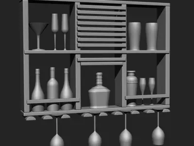 Bar Interior Collection Imm Brush Pack 45 in one 3D model