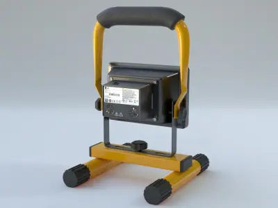 Industrial flood light Low-poly 3D model