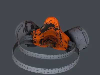 Gas mask helmet 3d model scifi Low-poly Low-poly 3D model Low-poly 3D model