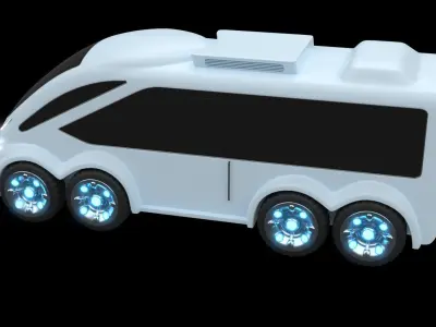 Futuristic snow coach 3D model