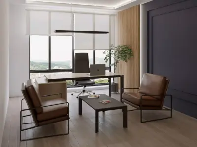office design modern and minimal 3D model