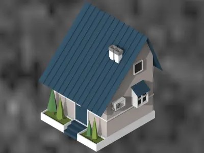 low poly city buildings Low-poly 3D model purchase