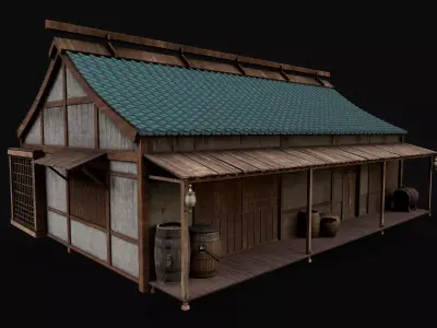 Japanese Realistic Building 3D model