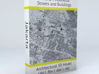 Jakarta Streets and Buildings 3D model