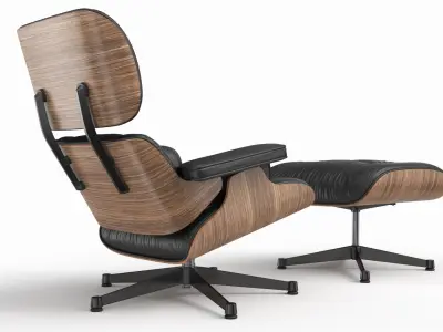  Eames Lounge Chair Oak Black With Ottoman 