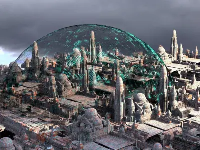 Sci fi city Energy Barrier 3D model