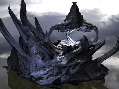 Alien Monolith Ice ruins  3D model