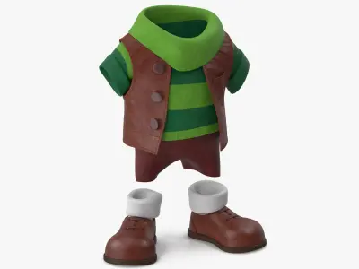  Cartoon Costume Brown with a Short Sleeve Sweater 