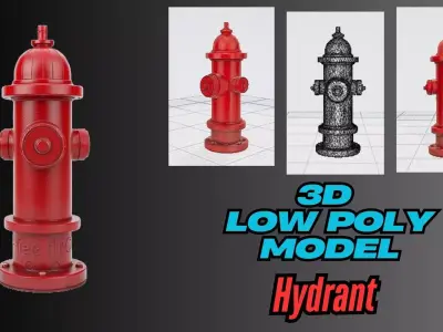 Stylized Fire Hydrant Prop Game Asset for Urban Environments Low-poly 3D model
