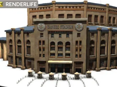 Yankee stadium exterior 3D model