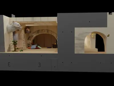 Jabbas Throne Room - Trophy Area - Complete set 1-12 scale 3D Model Pack